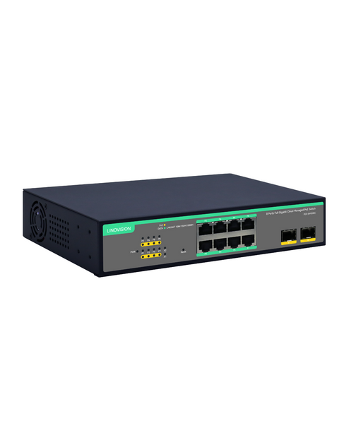 LINOVISION Switch POE industrial 8 puertos Gigabit no administrables con 2 uplinks SFP, 4 puertos PoE BT 90W, POE Watchdog, fuente de alimentación redundante, conmutador POE sobre riel DIN para cámara LINOVISION Switch POE industrial 8 puertos Gigabit no administrables con 2 uplinks SFP, 4 puertos PoE BT 90W, POE Watchdog, fuente de alimentación redundante, conmutador POE sobre riel DIN para cámara