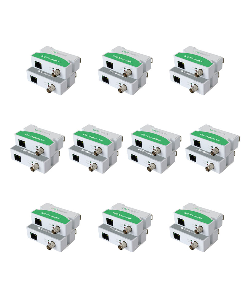 POE Over Coax EOC Converter Ethernet (IP) Over Coax, Max 1000m (10 Pack)