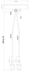 4G Mushroom Type Antenna, 2 in 1 (Main + Aux), 40cm cable from the bottom
