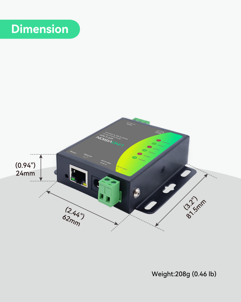 Dual Ports Serial Server, RS485 and RS232 to Ethernet Convertor, Modbus RTU/TCP Conversion