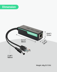 POE Splitter with DC12V 2A Output and 10/100Mbps Ethernet (10 Pack)