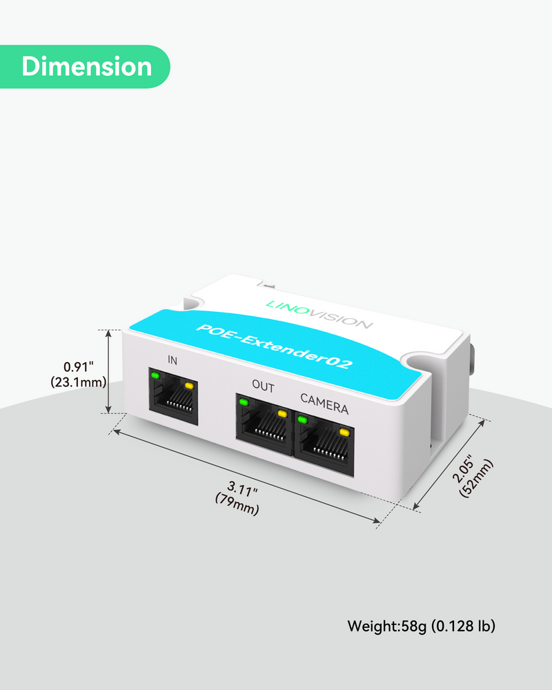 Mini 2 Ports POE Extender IEEE 802.3af/at POE Repeater Up to 300m