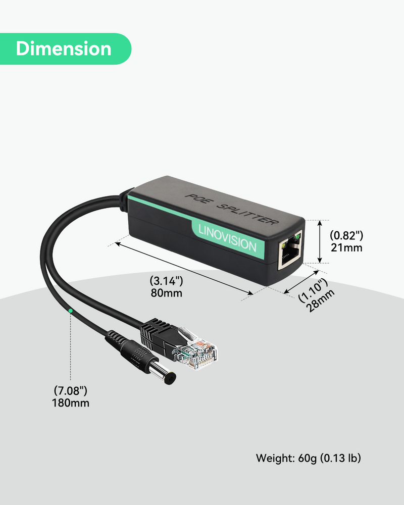 POE Splitter to USB-C Power and Ethernet Data (2 pack