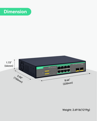 8 Ports Voll Gigabit Cloud Managed PoE Switch mit 2 SFP Uplink