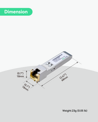 1.25G SFP to RJ45 Copper Gigabit Ethernet Transceiver, Up to 100m