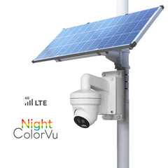 (GO SOLO T4) 4G LTE Solar Powered AI Smart Camera with Night ColorVu and Active Deterrence Light & Audio