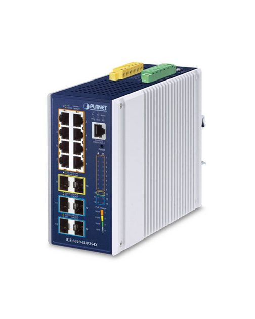 PLANET Industrial L3 Managed 8-Port 802.3bt PoE++ Switch with 2x 2.5G ...