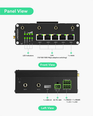 Industrial 5G Cellular Router with Dual SIM Cards and RS232/485 IoT Integration