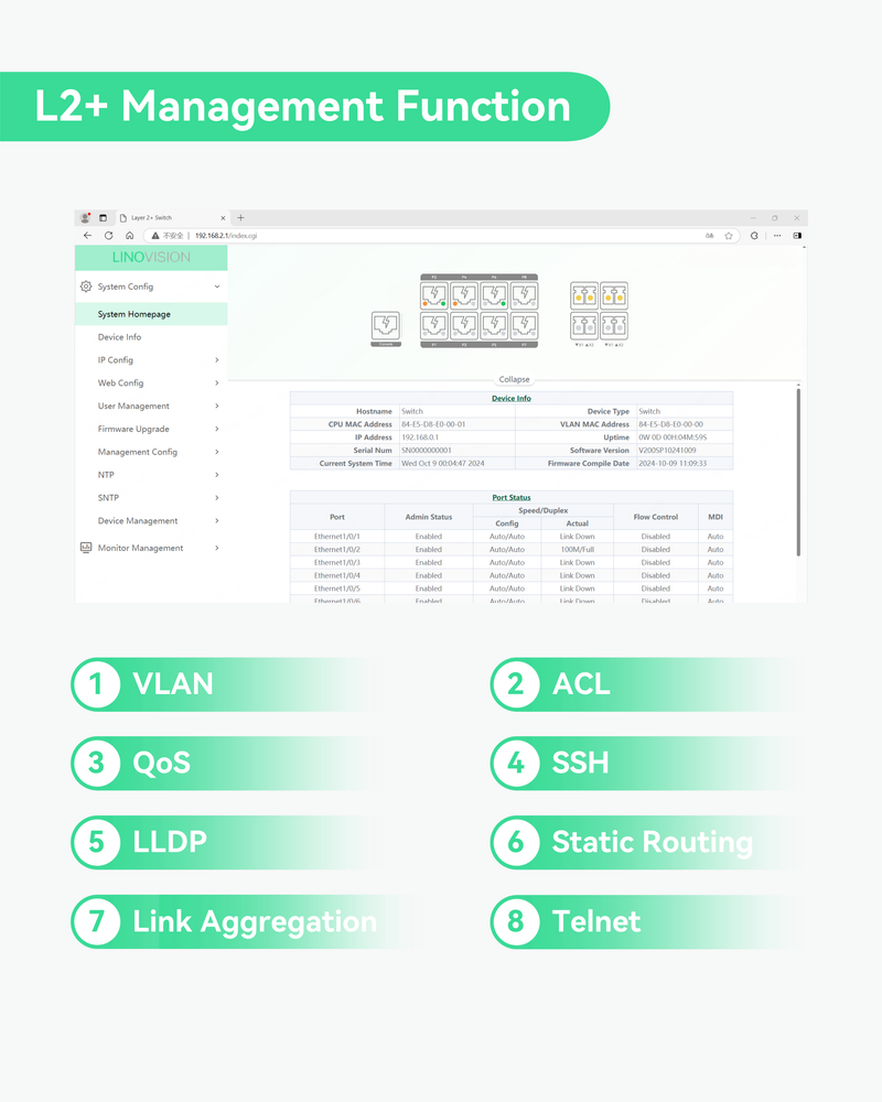 (POE-SW708GM-10G)Industrial 8-Port Managed PoE++ Switch with 2x 10G SFP Uplinks and RS485 for Industrial Automation