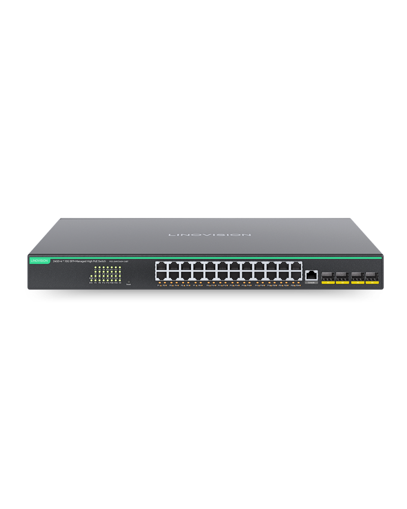 24 Ports Full Gigabit L3 Cloud Managed BT PoE Switch, Total PoE Budget 720W, 4x 10G SFP Uplinks