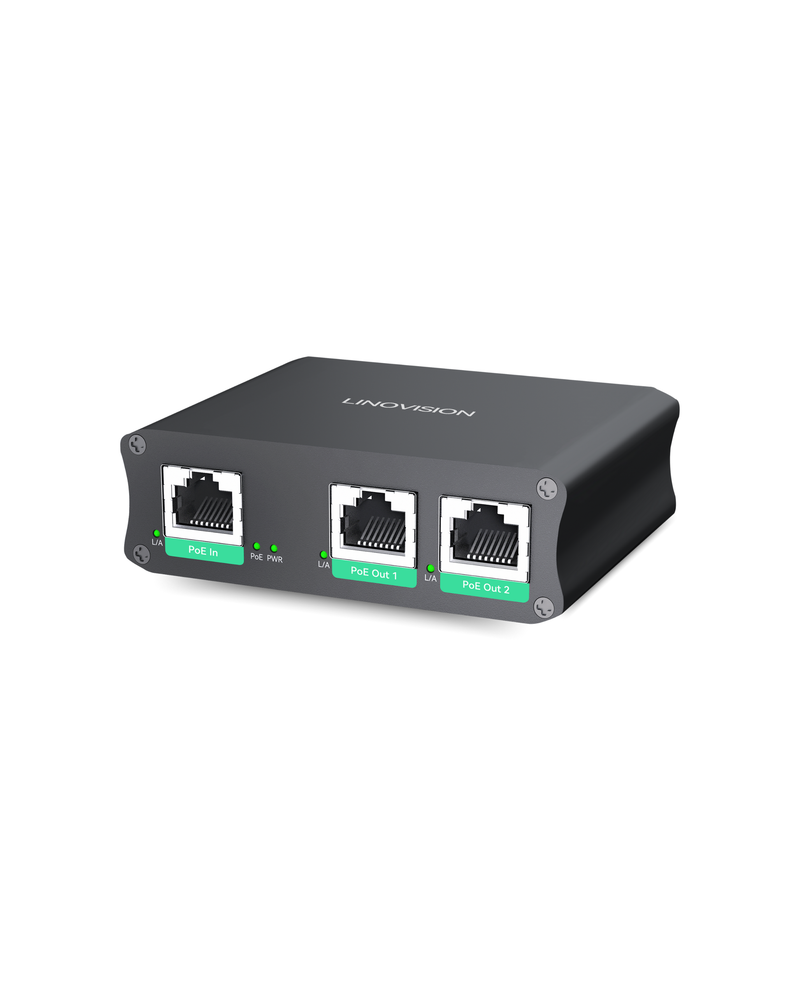 Industrial 2 Ports Gigabit PoE Extender, Passthrough and Split 30W POE to two PoE Cameras or Wireless APs, PoE Repeater or Booster to Extends Extra 330ft - 3 Years Warrenty