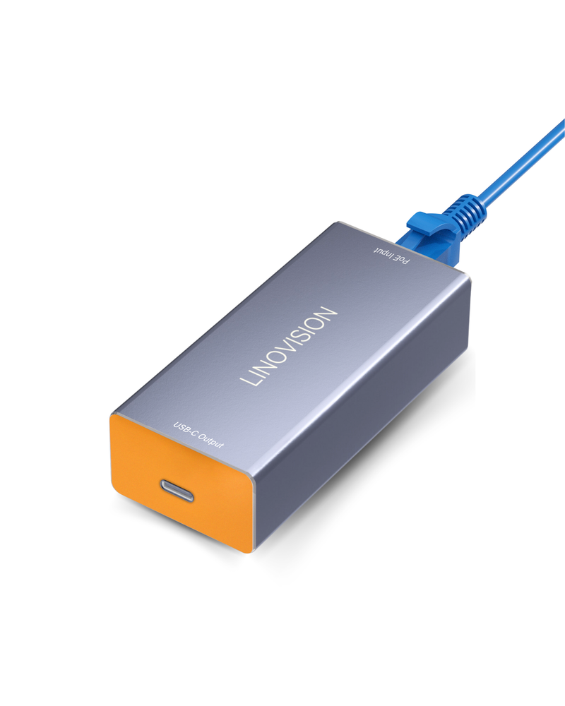 Gigabit 60W POE++ to USB C Converter, Data and Power Through One Cable