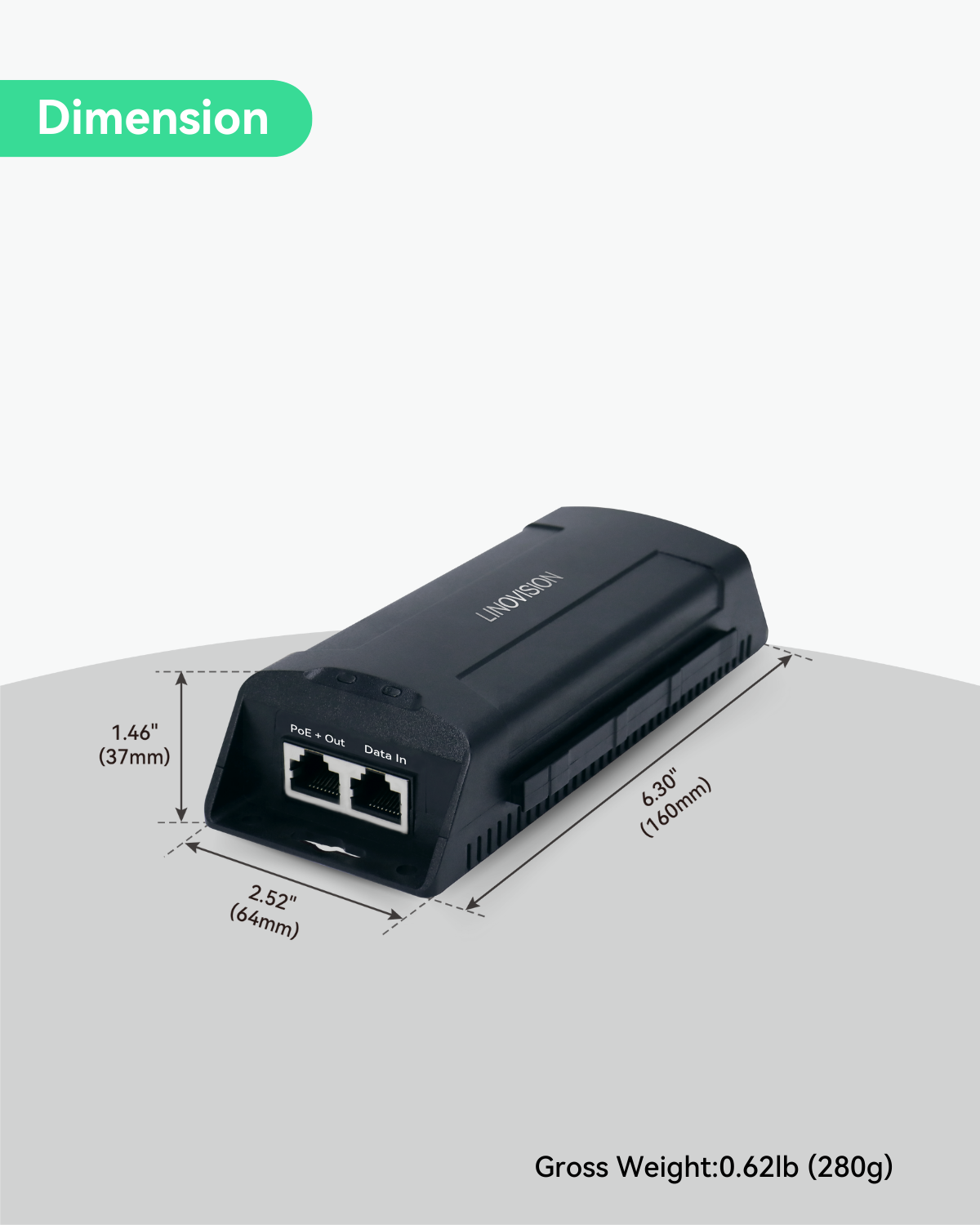 Gigabit PoE++ Injector 802.3bt Power Over Ethernet 90W Gigabit PoE++ ...