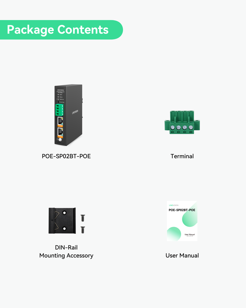 90W Gigabit PoE Splitter With IEEE802.3bt PoE Output and DC 5/9/12/24V Output