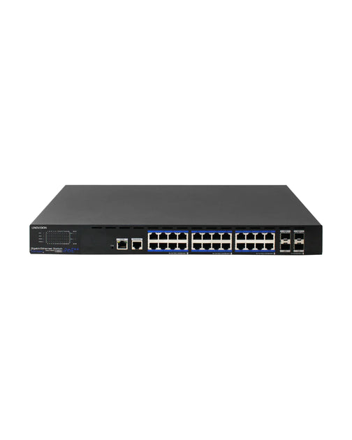 Switch PoE Géré 24 Ports LINOVISION - 370W, 4 Ports BT 90W PoE++, 20 Ports AT 30W - Gigabit Complet, VLAN, QoS - Pour Caméras, AP, Éclairage - 9