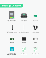 (SOLAR-CMP40AN-vSIM5G365D) 12V/24V 40A MPPT Solar Charge Controller with 4G LTE Cellular Connectivitiy, Free 5GB Data Usage for One Year, Solar Power System for Street Lights or IoT Sensors with Remote Monitoring