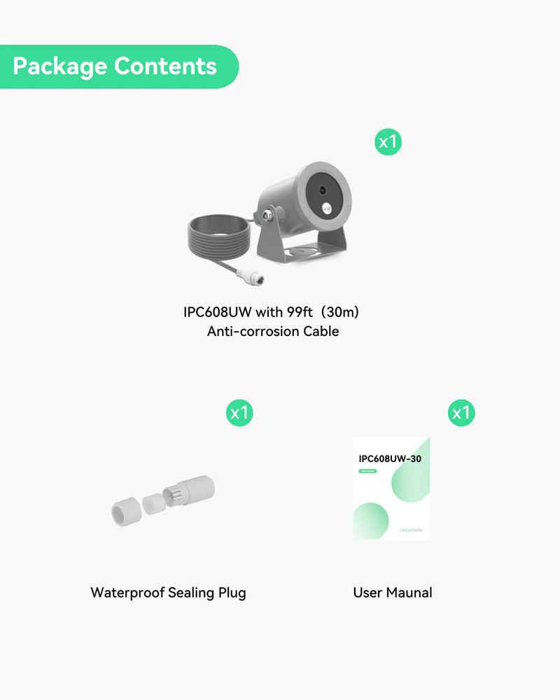 4K Ultra HD PoE Underwater Camera with Anti-corrosion Coating