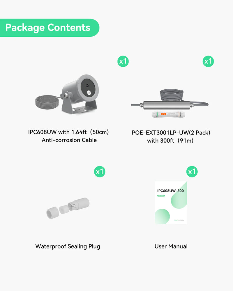 4K Ultra HD PoE Underwater Camera with Anti-corrosion Coating