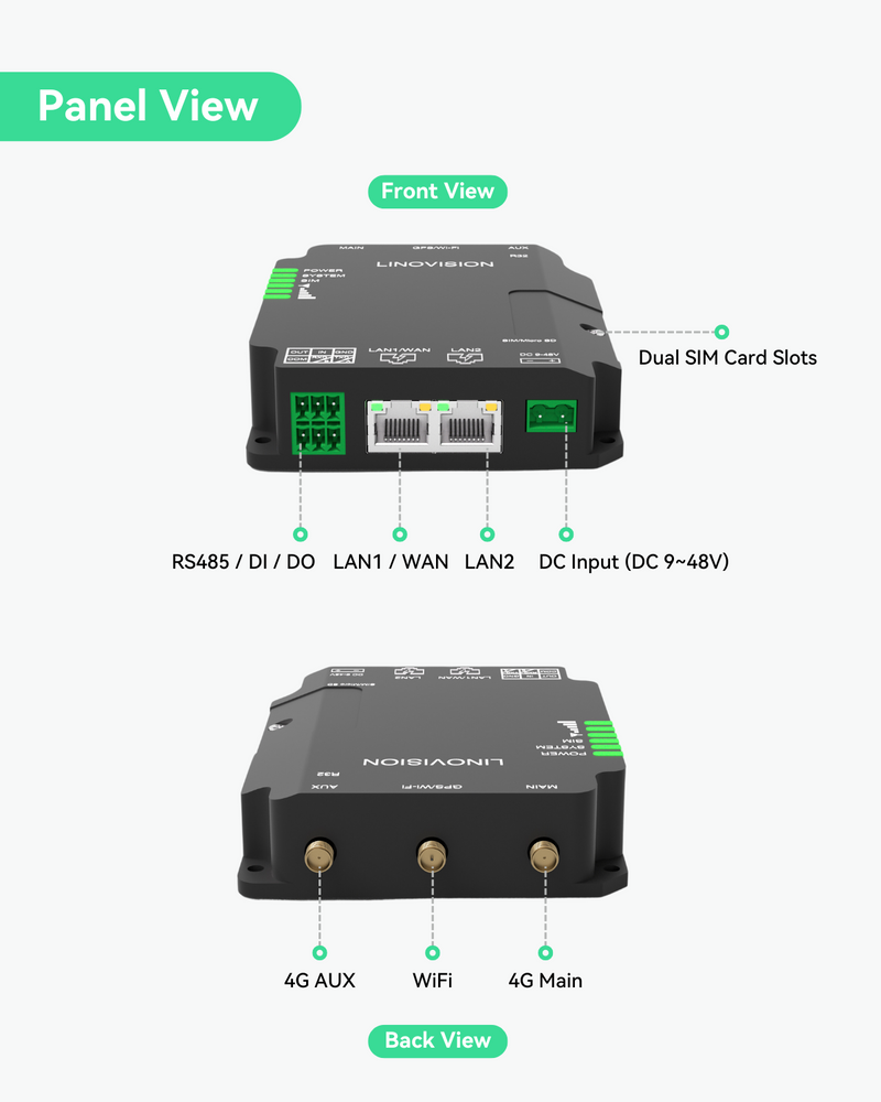 LINOVISION Convertisseur série Double Ports RS485/RS232 vers Ethernet, Modbus RTU/TCP, 50 cm LINOVISION Convertisseur série Double Ports RS485/RS232 vers Ethernet, Modbus RTU/TCP, 50 cm