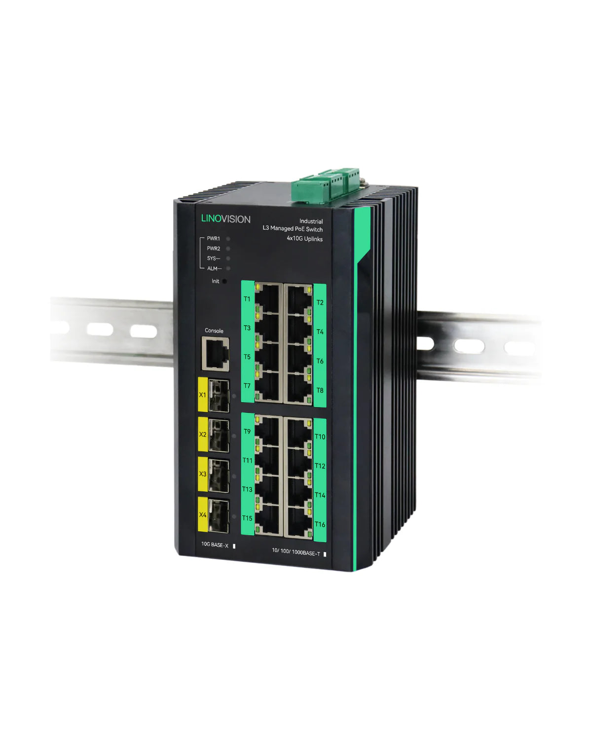 Industrial 16-Port Full Gigabit L3 Managed POE Switch with 10G SFP Uplinks