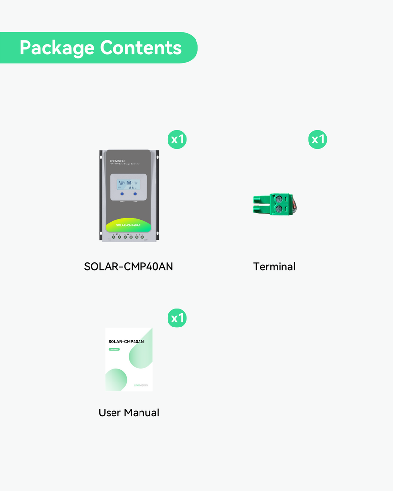 40A MPPT Solar Charge Controller with RS485 Remote Control and Cloud Access