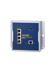 PLANET Industrial Wall-Mount Flat Type 4-Port Passthrough PoE Switch & PoE Extender