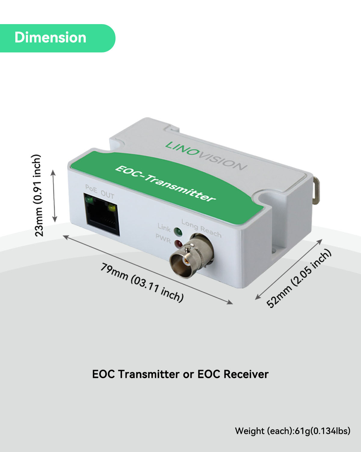 Transition Networks Ethernet Over Coax Extender - media converter - 10Mb LAN,  100Mb LAN, 1GbE - EOCPSE4020-110 - Transceiver Modules 