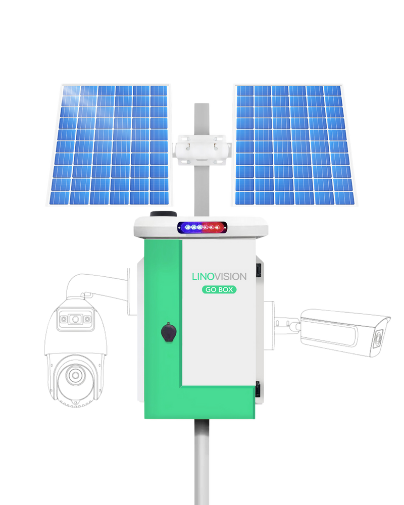 Système d'alimentation solaire polyvalent GO BOX-V1200PW avec batterie au lithium 1200WH, sans fil 4G LTE et sortie POE multiple