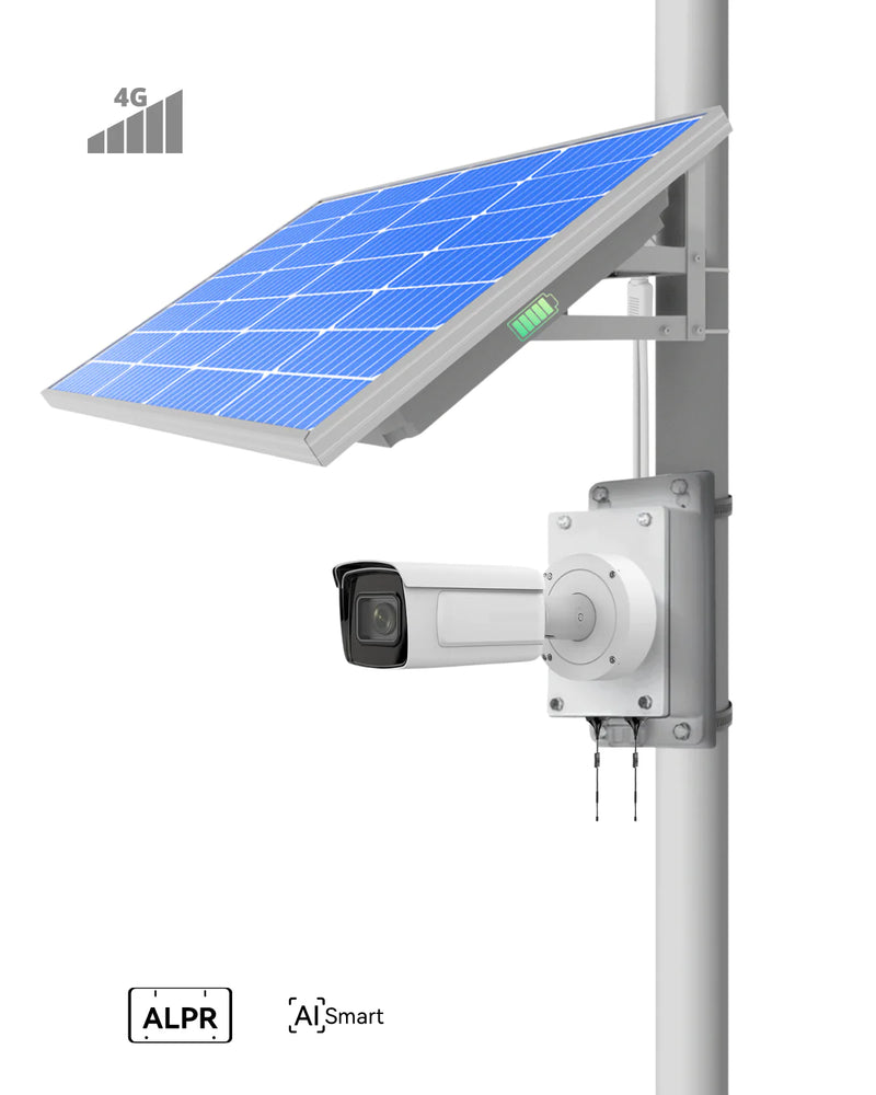 (GO SOLO LPR) Commercial Solar Power Camera KIT with License Plate Recognition