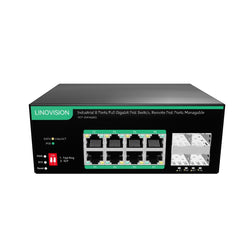 Industrial 8 Ports Full Gigabit PoE Switch with Remote PoE Ports Management