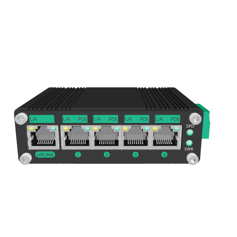 Le commutateur POE Gigabit complet à 5 ports prend en charge l'entrée DC12V ~ DC48V avec amplificateur de tension, budget de puissance total IEEE802.3at POE 120W