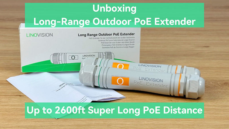 800m Super Long Range PoE + Ethernet Data Extender over Cat5 Cable (2 Pack)