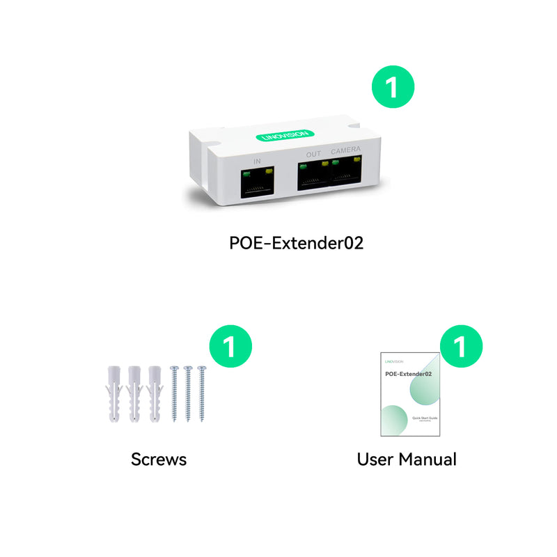 Mini 2 Ports POE Extender IEEE 802.3af/at POE Repeater Up to 300m