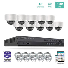 16 Channel 4K PoE Security Camera System 16CH 4K NVR and 10 Outdoor 5MP Dome PoE IP Cameras with 4TB HDD - LINOVISION US Store
