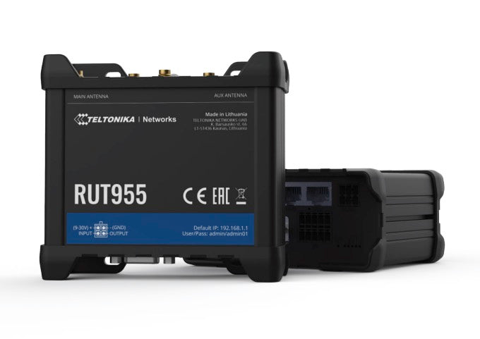 Teltonika highly reliable industrial LTE Cat 4 router that delivers high performance and GNSS location capabilities RUT955