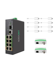 8-Port EOC & POE Switch with EOC Transmitters, Long Reach PoE over Coax