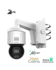 4G LTE Wireless 4MP Mini PT Dome Camera with AI Human & Vehicle Classification, 24hr Night ColorVu