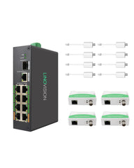 8-Port EOC & POE Switch with EOC Transmitters, Long Reach PoE over Coax