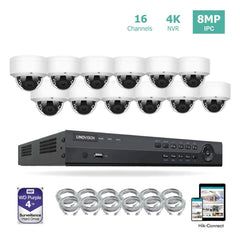 16 Channel 4K NVR PoE IP Camera System H.265+ 8 Channel 4K NVR with 2TB HDD and 12 Outdoor 8MP PoE Dome Security Cameras - LINOVISION US Store