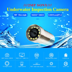 HD1080P Modular Underwater Camera KIT with 160° Wide View, Brightness Adjustable LED, Remote view, Compact Underwater Inspection