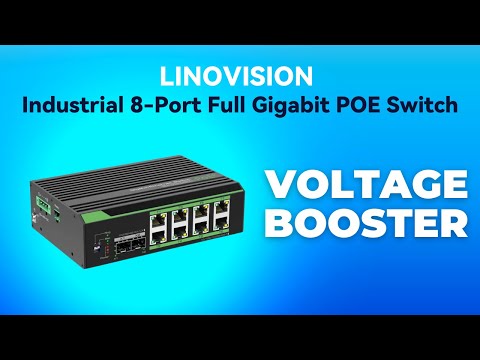 5 Ports Full Gigabit POE Switch with DC12V~DC48V Input voltage booster