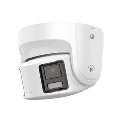 Caméra panoramique cousue à double objectif 8MP avec détection intelligente AI Night ColorVu et lumière stroboscopique et haut-parleur à dissuasion active